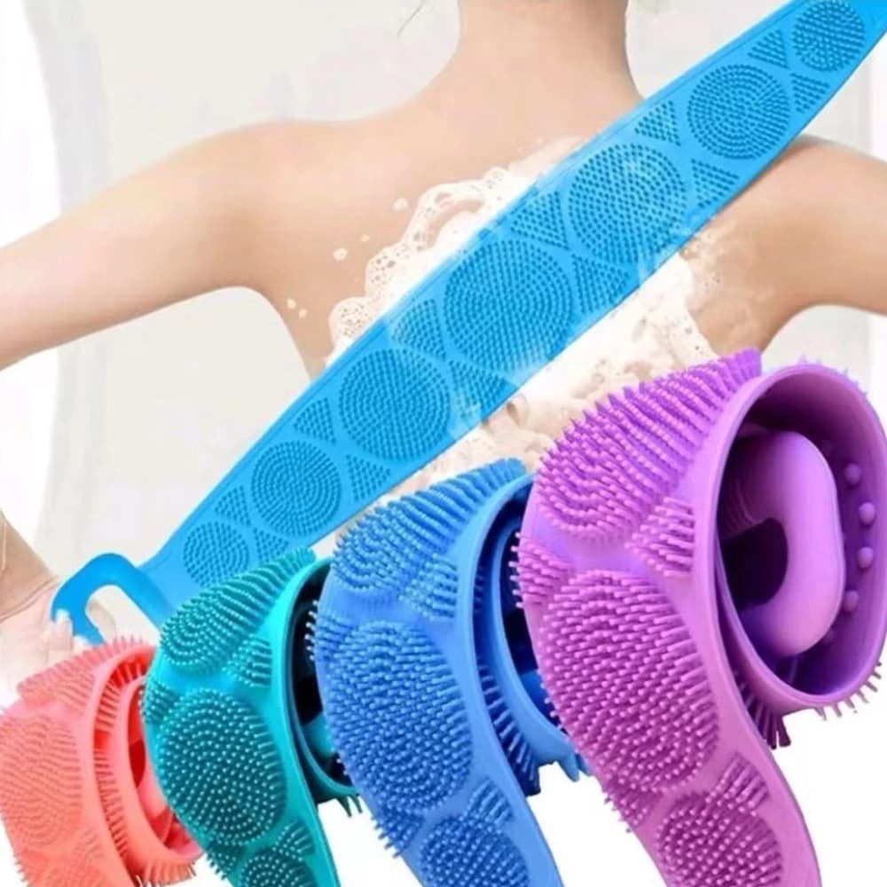 Esponja Silicone Massageadora Esfregão Bucha Esfoliação Banda Escova Corpo Todo Costas Perna Banho