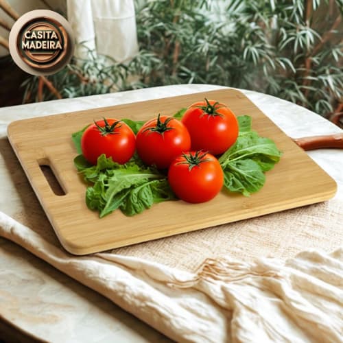 Tábua de Corte em Bambu para Carne Churrasco Legumes e Frutas 24 cm