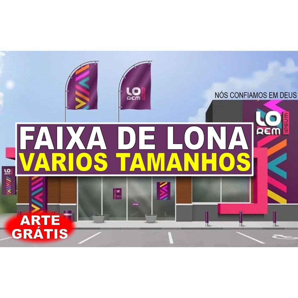 LONA / BANNER / FAIXA  PARA FACHADA PERSONALIZADA ARTE GRATIS envio imediato