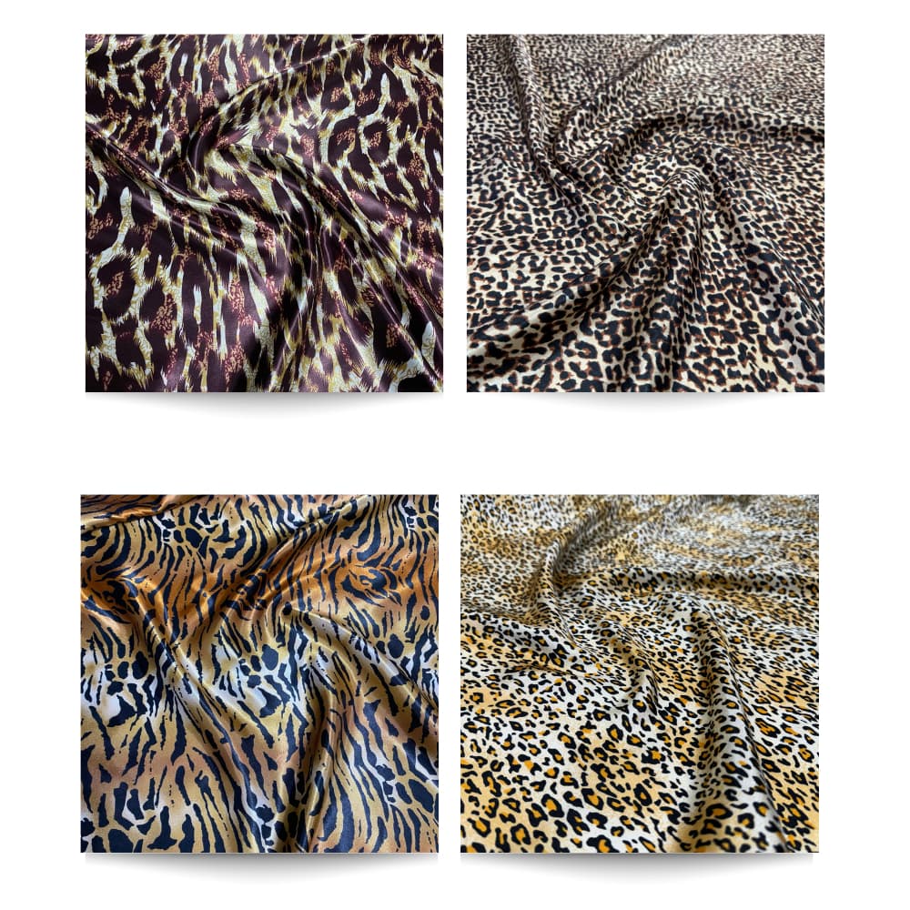 Tecido Cetim Estampa Onça 1,40m (largura) Para Roupas Femininas Oncinha