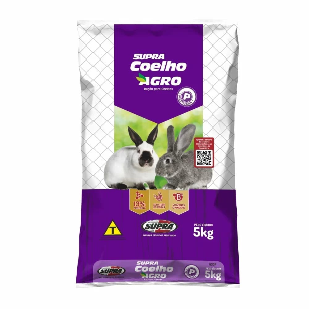 Ração Natural Supra Coelho Agro Reduz Odor De Fezes 5kg