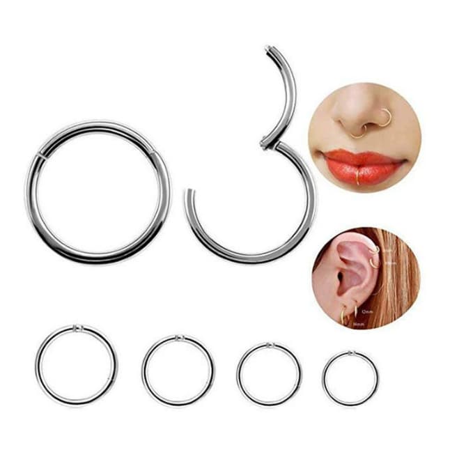 Kit 1 Ate 12 Unidades Piercing Argola Segmento Articulado Aço cirugico Nariz/helix/ Septril