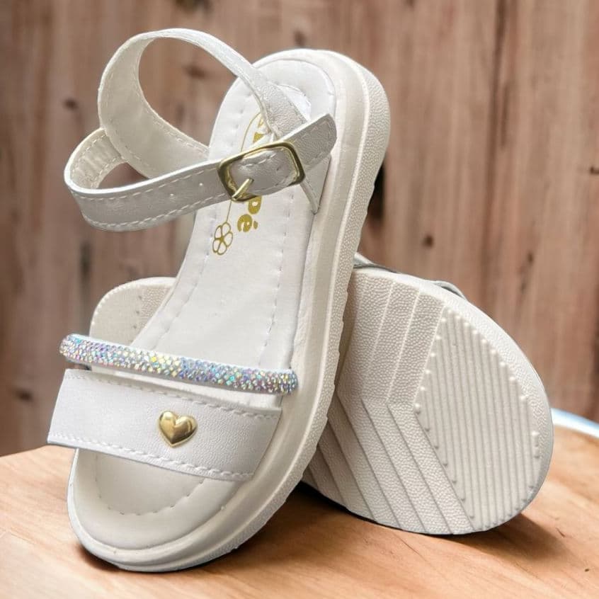 Sandália  Infantil Feminina Brilho Rasteirinha Menina Papete Strass