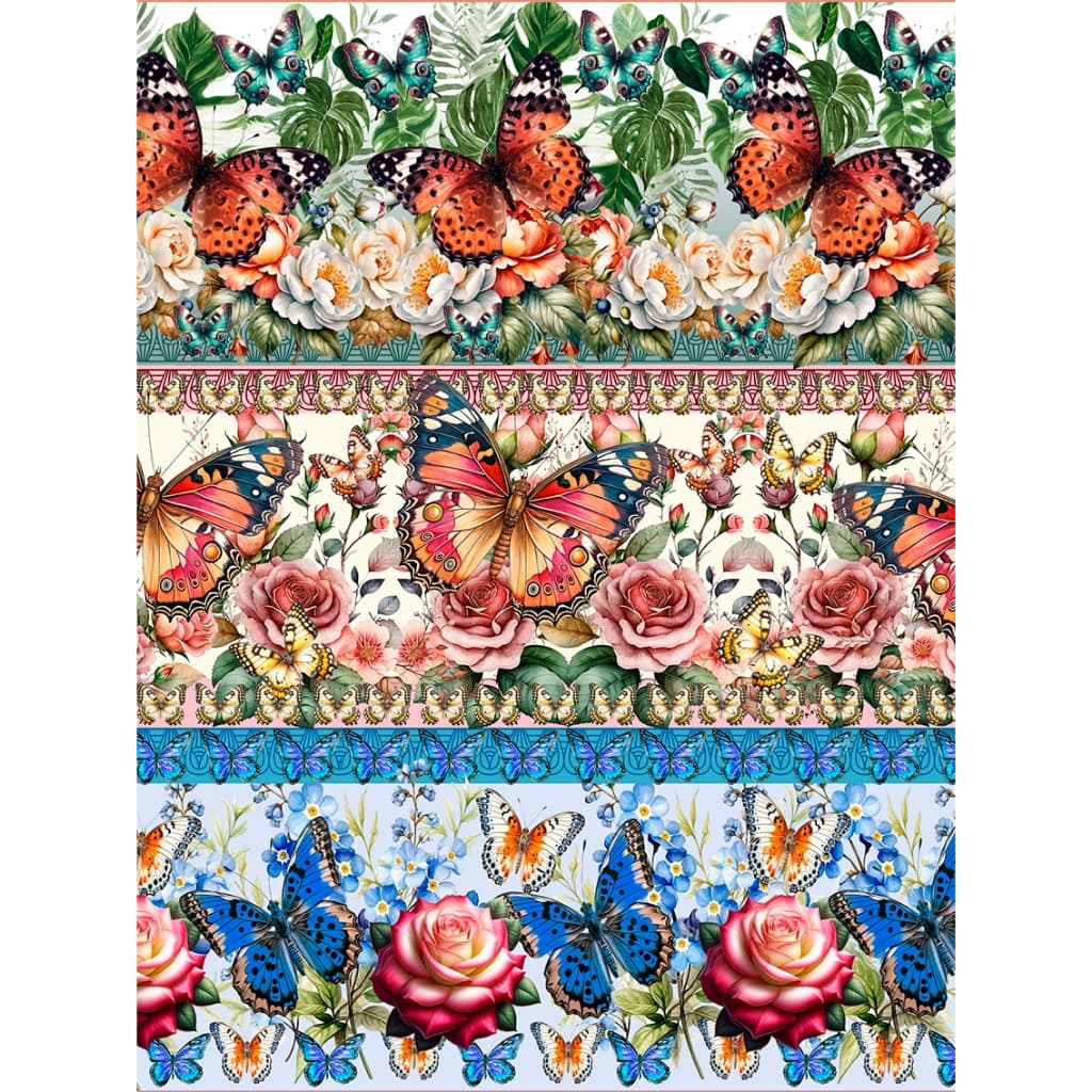 Tecido Tricoline Mista  - Barrado Digital - 10 Faixas - 0,50 cm x  1,45 largura -  Varias estampas