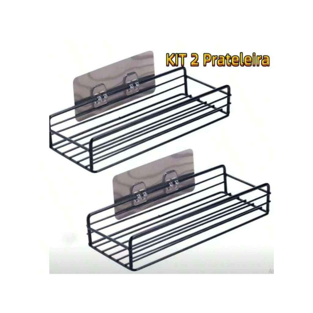 Kit 2pc Prateleiras Adesivo Suporte Sabonete Organizador de Parede Para Banheiro Cozinha Shampo