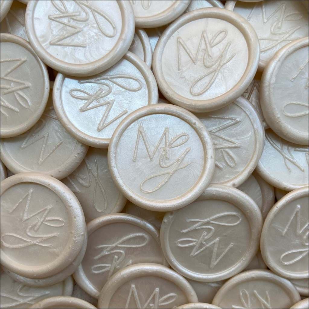 Lacre de Cera Branco Perolado - Modelo Personalizado