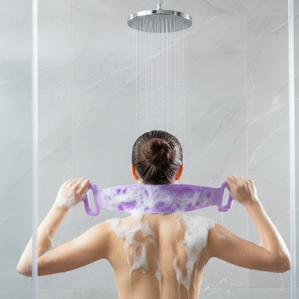 Esponja Silicone Massageadora Esfregão Bucha Esfoliação Banda Escova Corpo Todo Costas Perna Banho