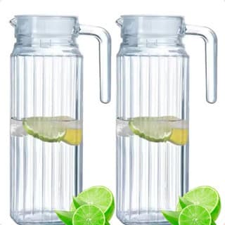 Kit 1 ou 2 Jarras de Vidro 1,1 Litro com Tampa — Elegância e Praticidade para Servir Bebidas JR