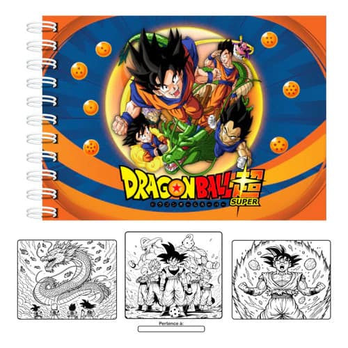Livro De Colorir Dragonball Capa Dura 50 Páginas 180g A5 + Acetato