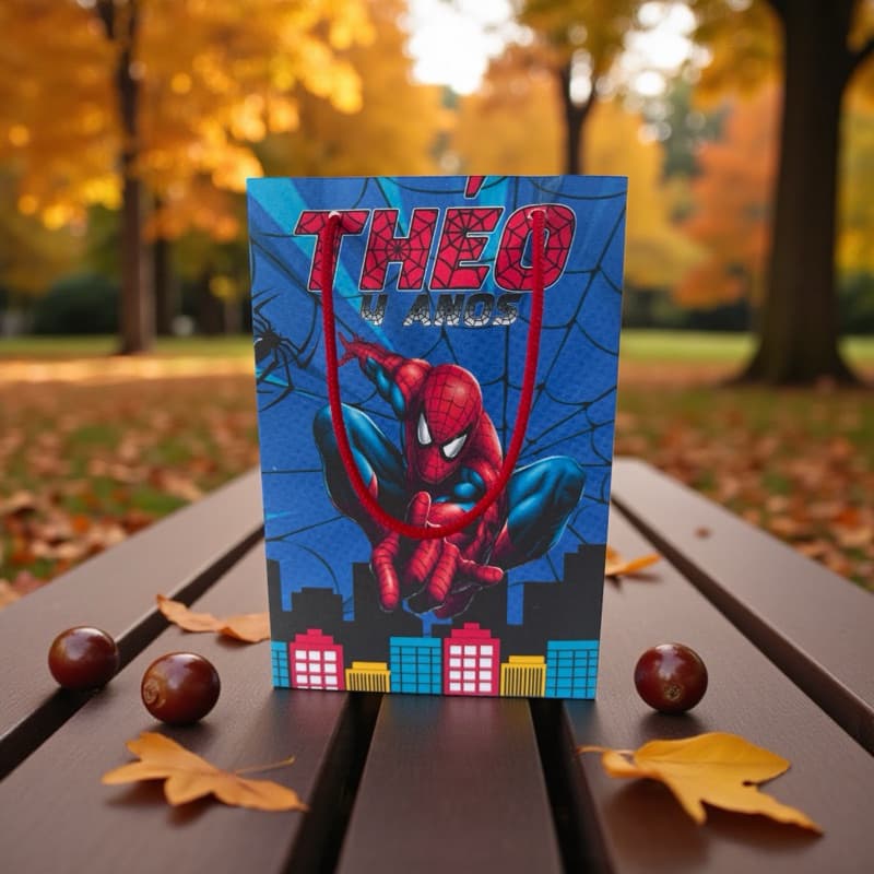 SACOLA (P) PERSONALIZADA  HOMEM  ARANHA DECORADA FESTA INFANTIL