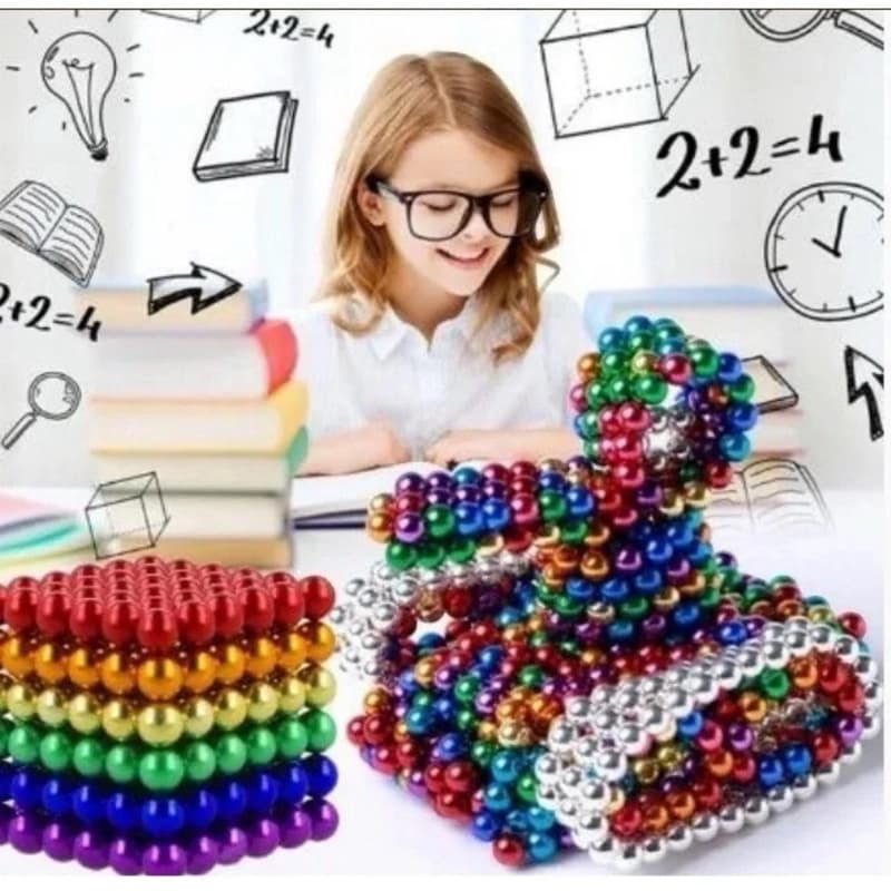 Neocubo Magnético Colorido Brinquedo Crianças e Adultos com 216 Esferas de  5mm