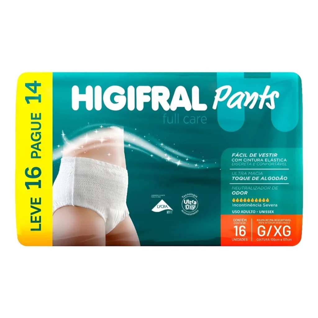Fralda Geriatrica Higifral Pants com 16