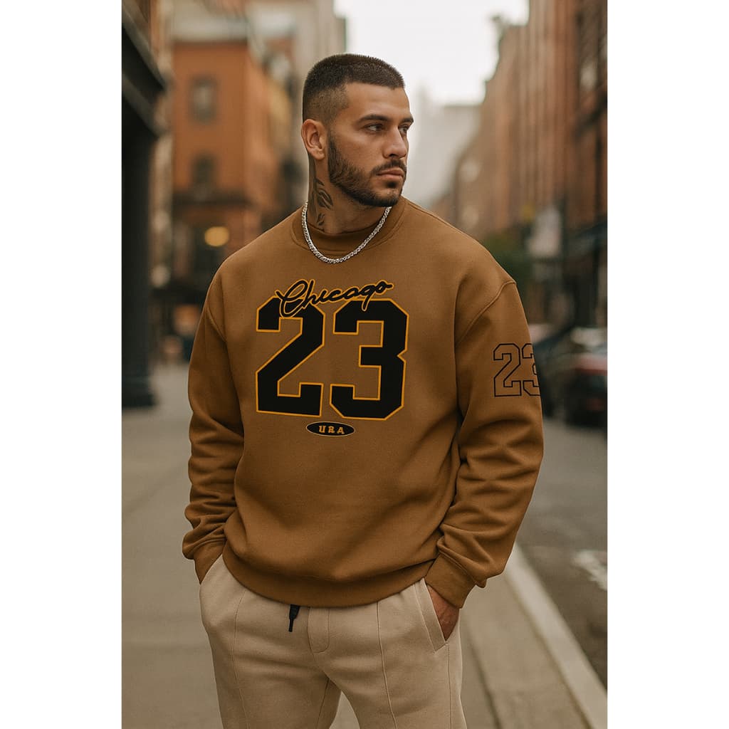 Moletom Gola Redonda Flanelado Blusa De Frio Básico Liso Masculino Feminino Casaco chicago 23