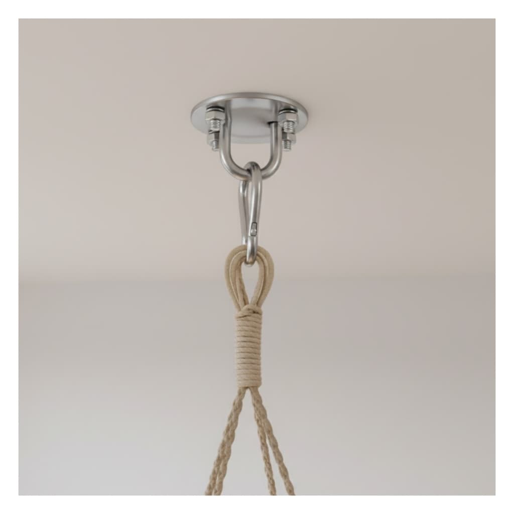 Suporte De Teto Para Pendurar Cadeira Balanço Rede Inox Corrente 1,5 metros Cromado MMI