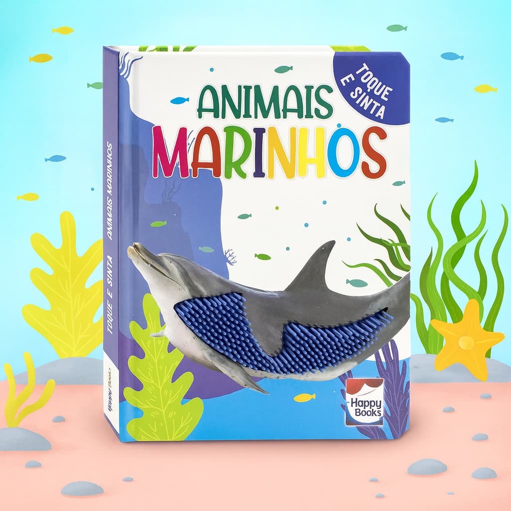 Livro Sensorial Infantil : Animais Marinhos | Leitura Interativa E Curiosidades Para Crianças - Toque & Sinta