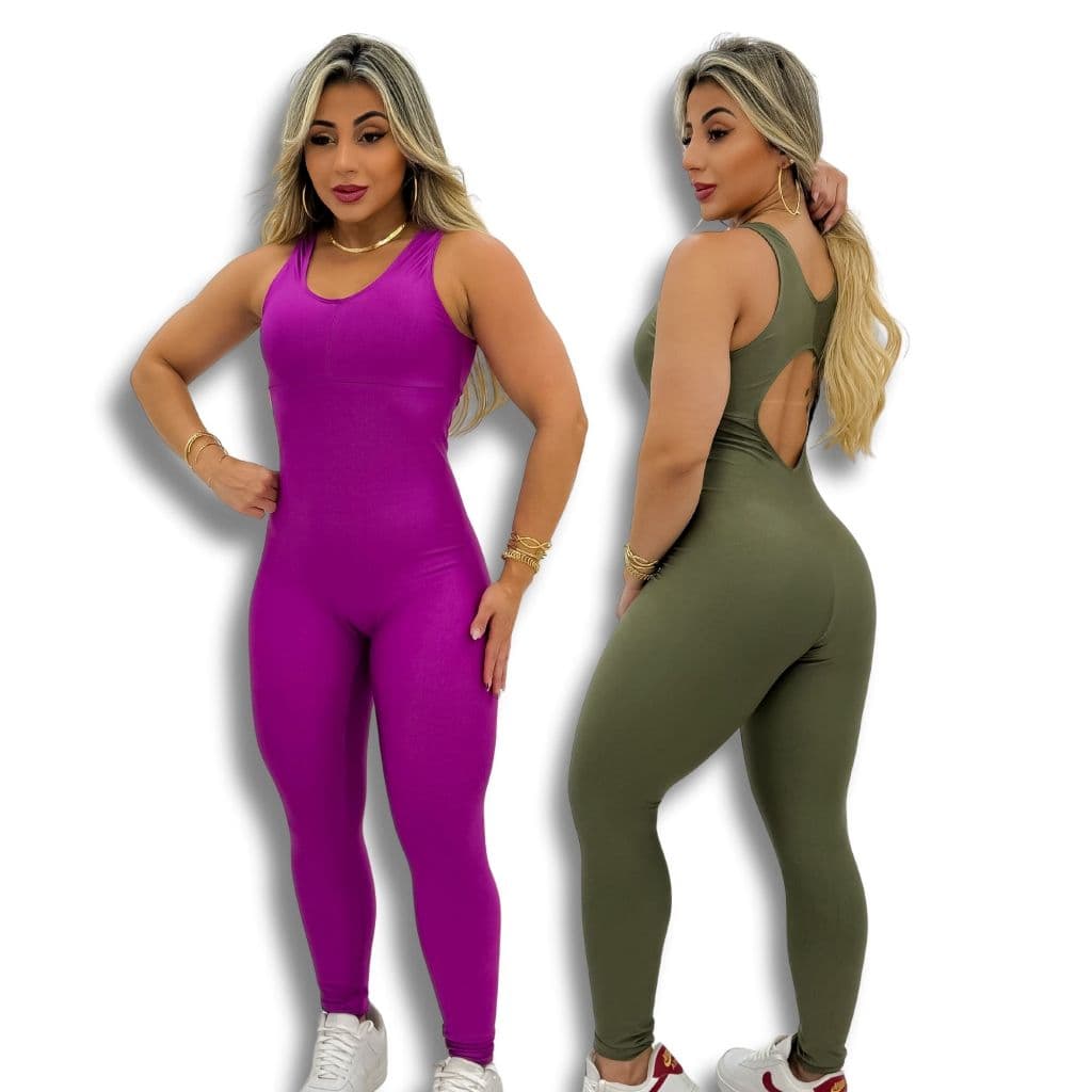 Macacão Leg Feminino De Academia Longo Fitness Liso