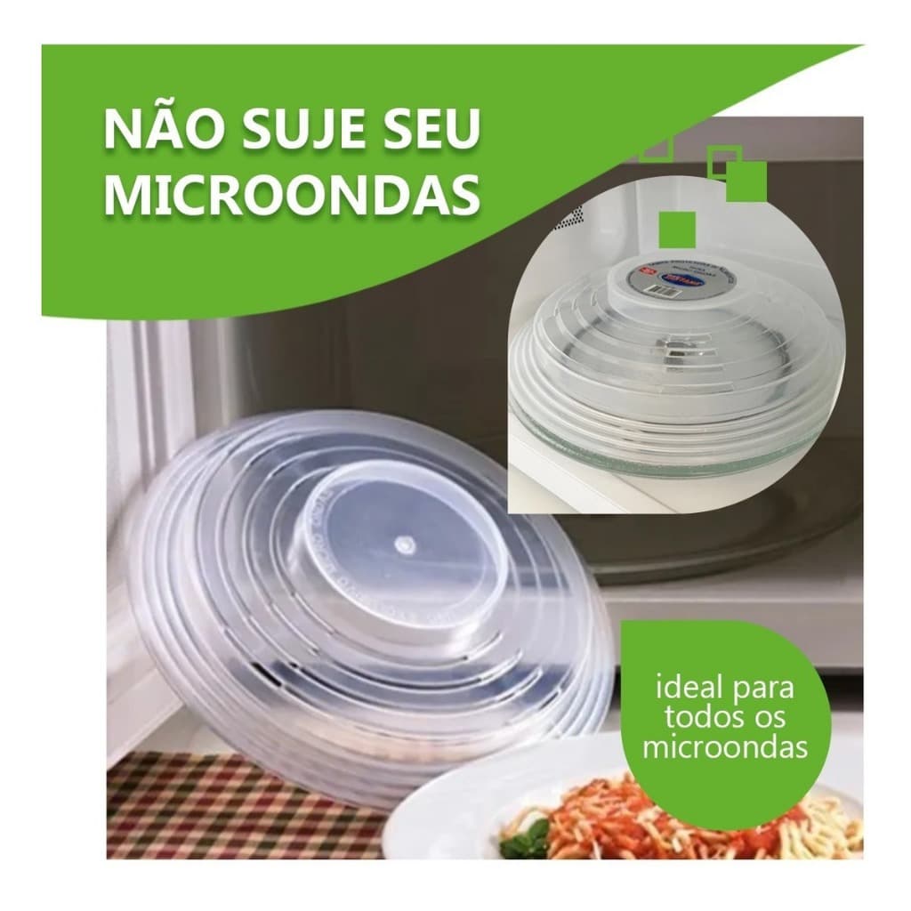Tampa Protetora De Alimentos Para Microondas De Plástico Prato Cozinha Comida