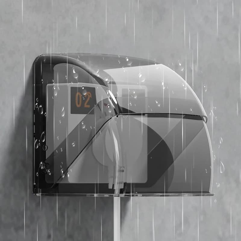 Capa Para Tomada Externa Protetor De Tomada A Prova d'água Cinza transparente