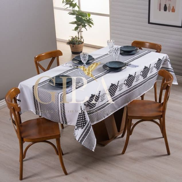 TOALHA DE MESA COZINHA ESTAMPADA - VÁRIOS TAMANHOS E ESTAMPAS (PONTA DE MESA/ 4 CADEIRAS/ 6 CADEIRAS/ 8 CADEIRAS)