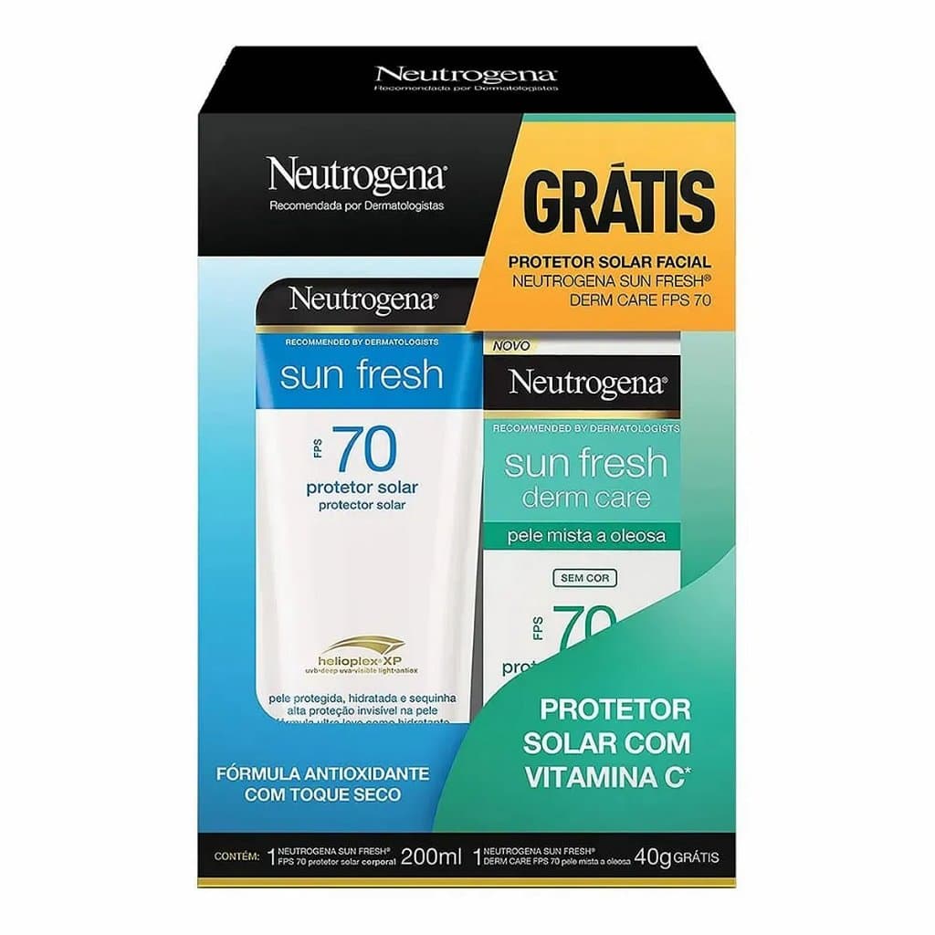 Kit Protetor Solar Neutrogena FPS70 200ml + Protetor Facial FPS70 40g