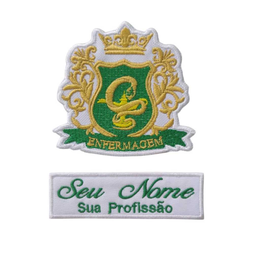 Patch Enfermagem cobra- Kit  Nome + Logotipo