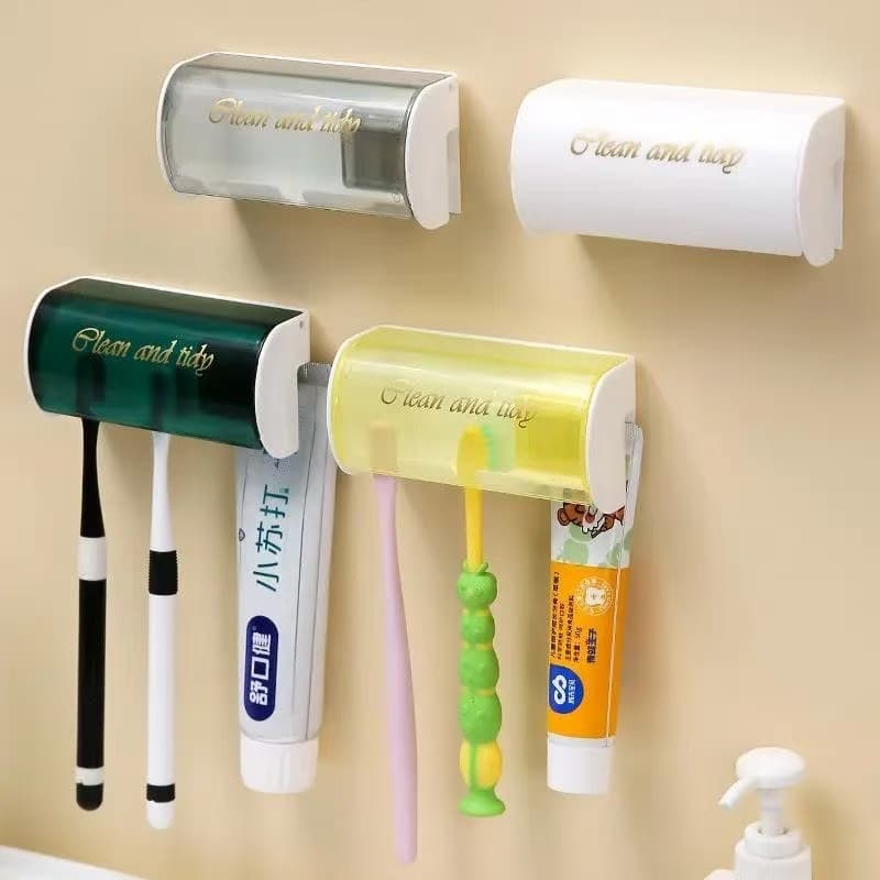 Suporte adesivo De Escova Dente Com encaixe para Pasta / Banheiro De Parede