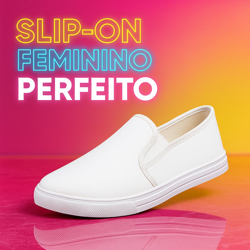 Sapatilha SlipOn Feminina Dia A Dia Confortável Lançamento Promoção Barato