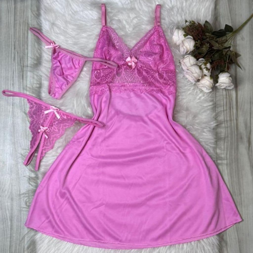 Kit 1 camisola sem bojo feminina com 2 calcinhas sexy