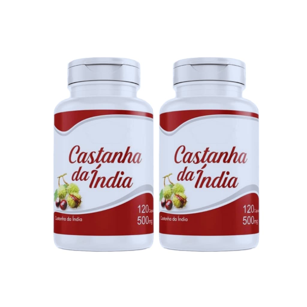 Castanha 2 Frascos de 120 Cápsulas Cada 500mg