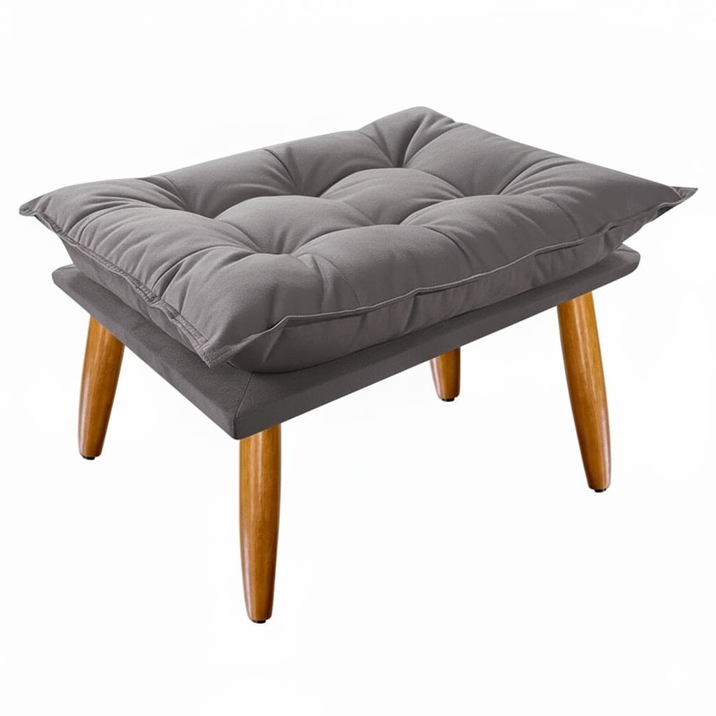 Puff Slim Opala Pés Palito Decorativo