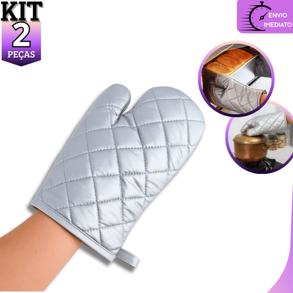 Kit 2 Luva de Forno Térmica Cozinha Fogão Quente Multiuso Universal