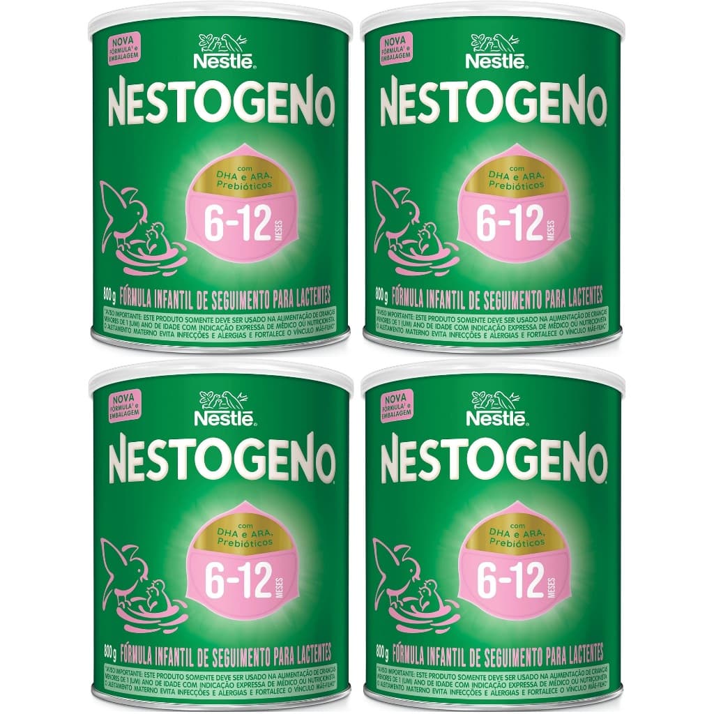 Kit 4 Latas Nestogeno 6 a 12 Meses 800g cada EQ.1