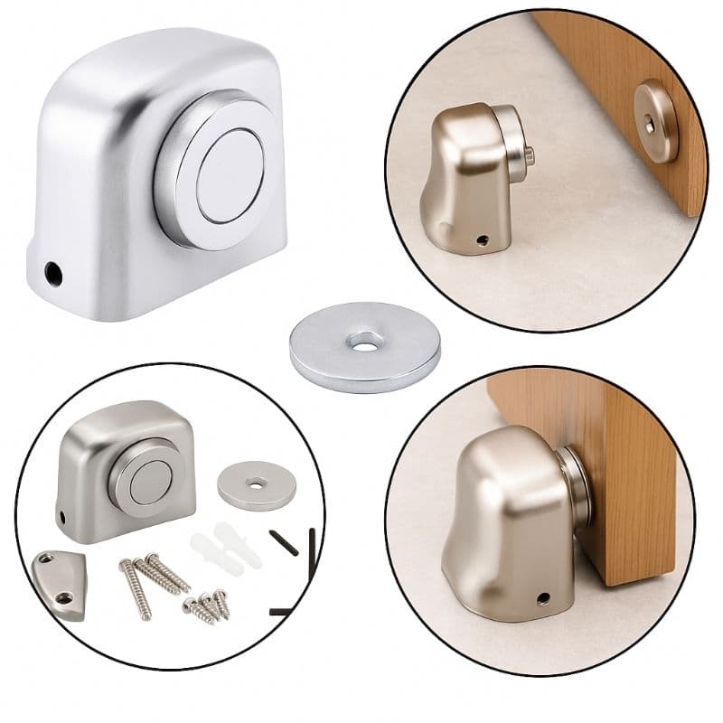 Prendedor De Porta Magnetico Amortecimento Fixador Batente de Porta Imã Kit Trava Porta Inox
