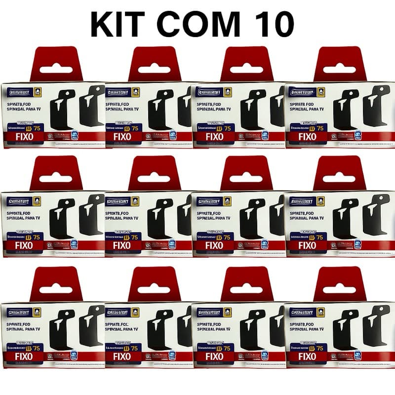 Kit 10 Suporte Tv Universal de 10” a 75” polegadas Multivisão Acompanha Parafusos e Kit Instalação
