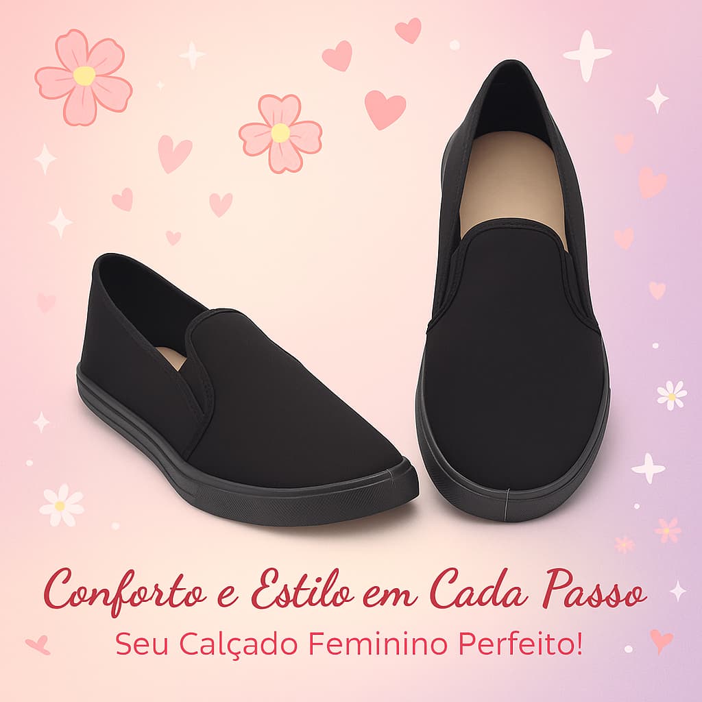 Sapatilha SlipOn Feminina Leve Macia Confortável Promoção