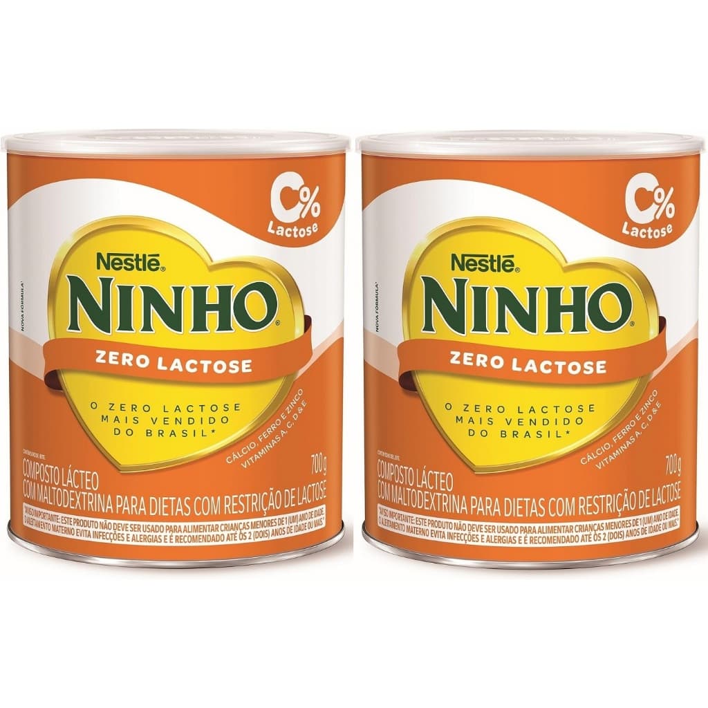 Kit 2 Latas Ninho Nestle Zero Lactose 700g cada