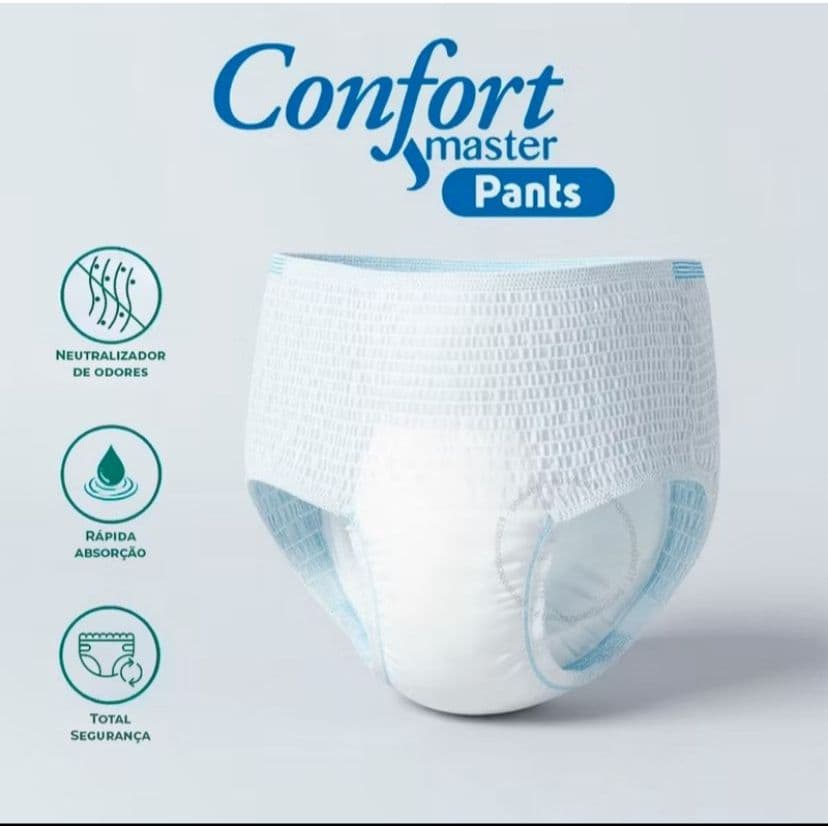 Fralda Geriátrica Incontinência Descartável Confort Master Pants Calcinha Cueca P/M G/GG