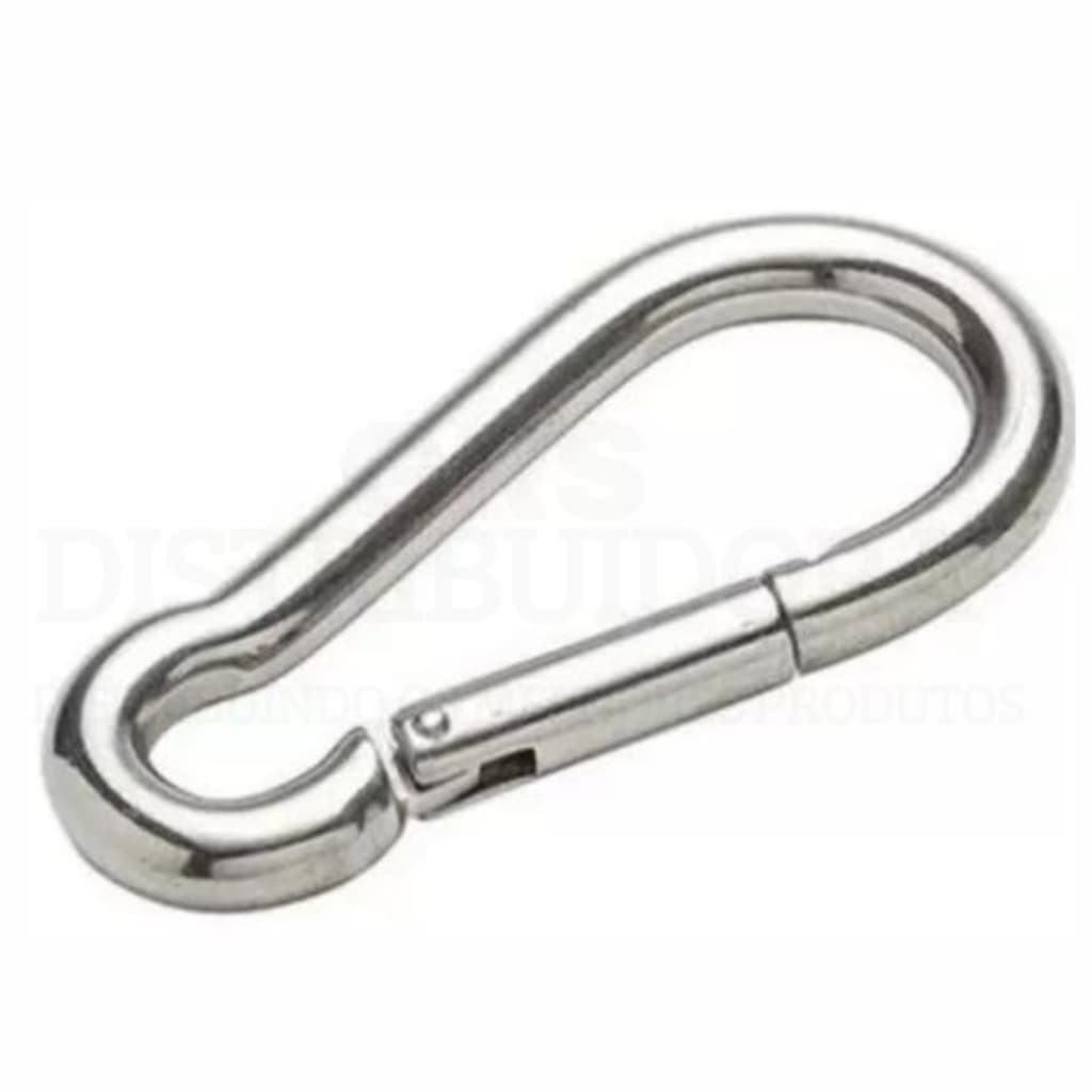 Kit 12 Mosquetão Aço Carbono 5cm 5x50 Trava Simples Suporta 100kg