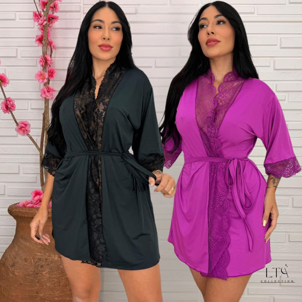 Robe Feminino Noiva Renda Luxo Roupão Banho Kimono Roupa Dormir Gestante Suave Lingerie Elegante