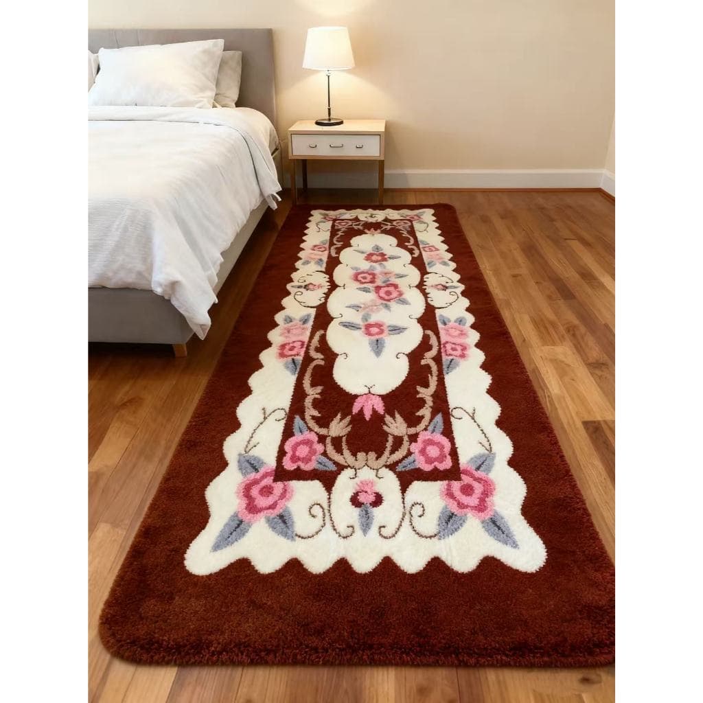 Tapete Passadeira de Veludo Floral em 3D 60x200cm, MELHOR QUALIDADE!!!