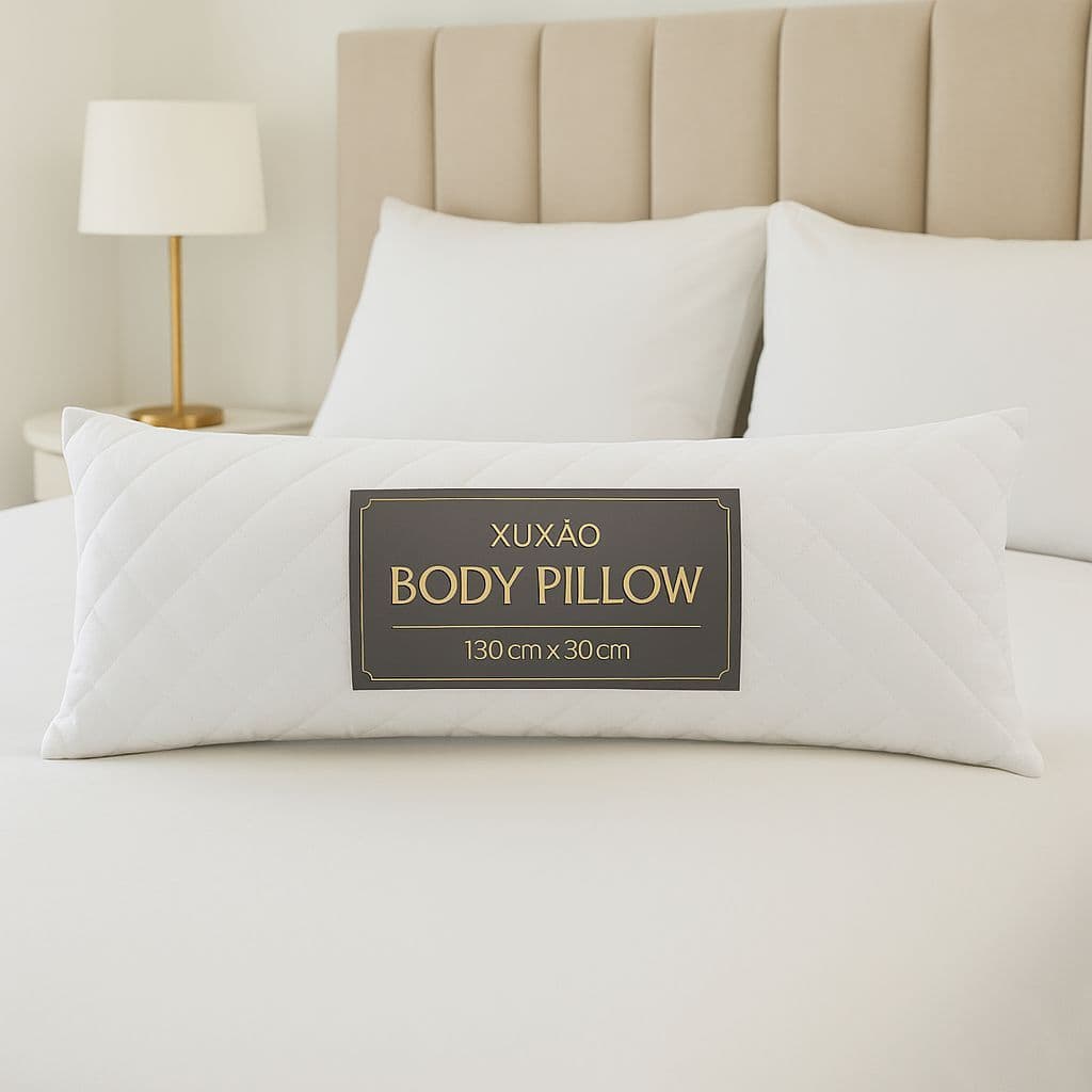 Travesseiro de Corpo Xuxão Body Pillow Matelado Branco Macio Ortopedico
