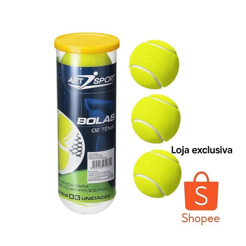 3 Bolas de Tenis Profissional - Kit com 3 bolas de Tenis - Tubo - Para Treinamento