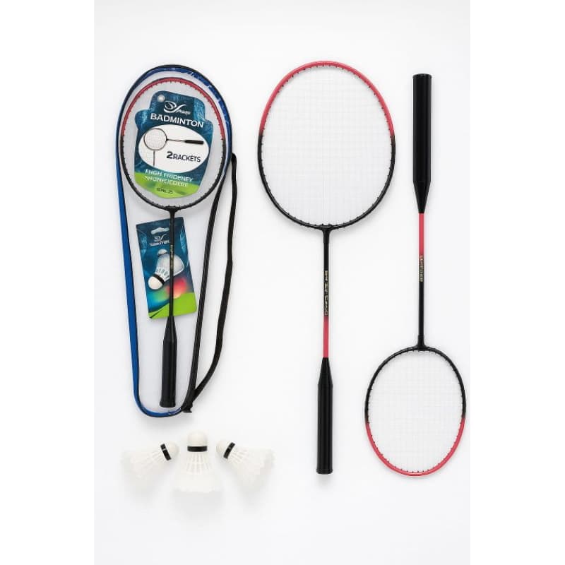 Kit Badminton com 5 peças - 2 Raquete + 3 Petecas + Bolsa - Produto Oficial - Art Sport