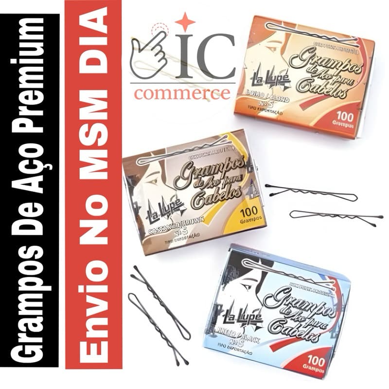Grampos para Cabelo Nº 5 (cm) cx 100un La Lupe