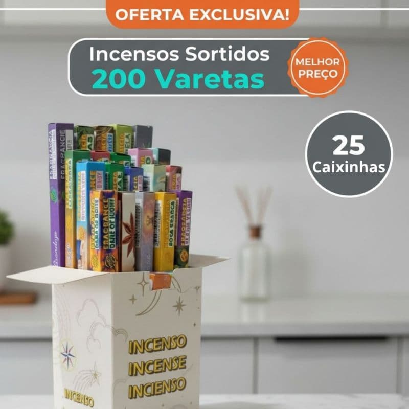 Incenso Natural –  Special Blend – 25 Caixinhas Sortidas – 200 Varetas Aromáticas Caixa Completa