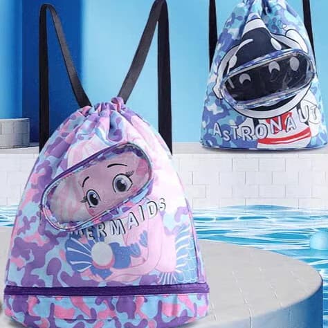 Kit completo de Natação Bolsa Touca Oculos Mochila Infantil Prova D'água Esportiva Menina Piscina