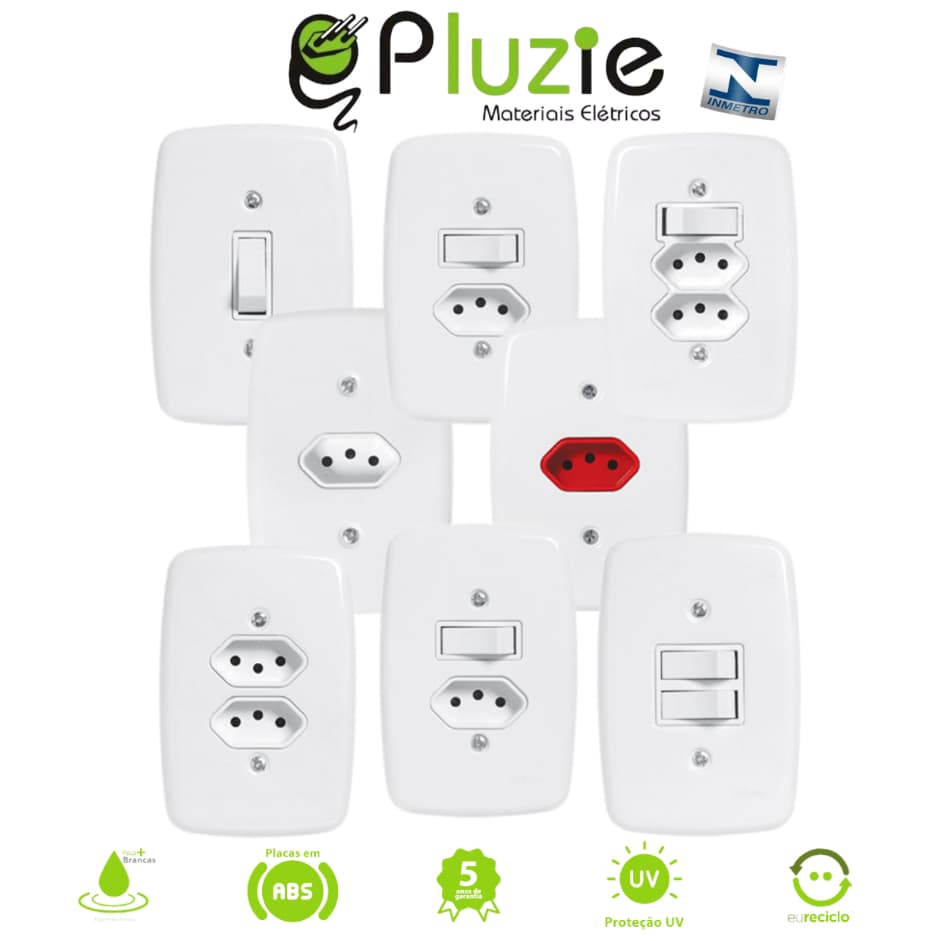 Interruptor Tomada Linha IDEALE 10A 20A 4x2 Pluzie