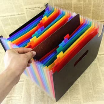 Pasta Organizadora Arquivos Sanfonada Expansível Divisórias Folha A4 Documentos 12/24 Com Abas