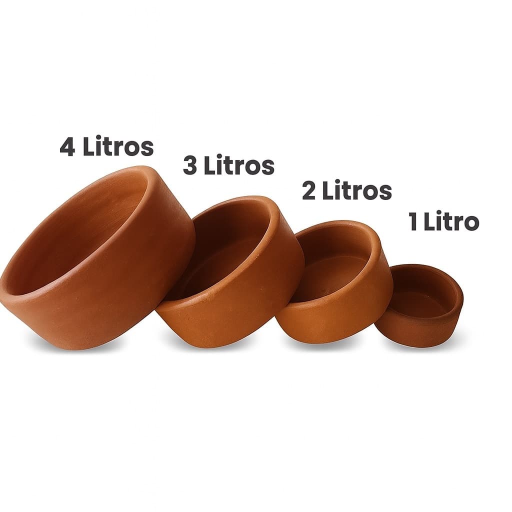 Bebedouro e Comedouro de Barro Natural para Cães Gatos Coelho 1L 2L 3L 4L Mantém Água Fresca Barato