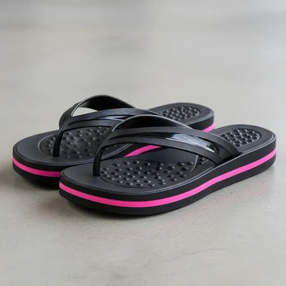 Chinelo Feminino Ortopédico Rasteirinha Confortável Antiderrapante Detalhe Na Lateral